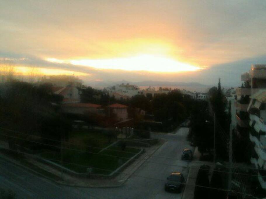 Sea view at the sunset.