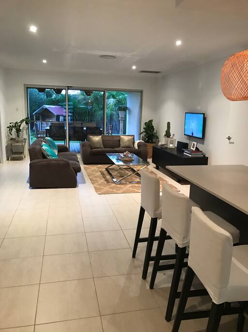 Kitchen and second lounge area