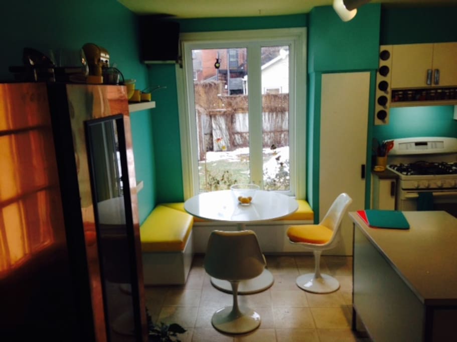 Sunny kitchen with breakfast nook