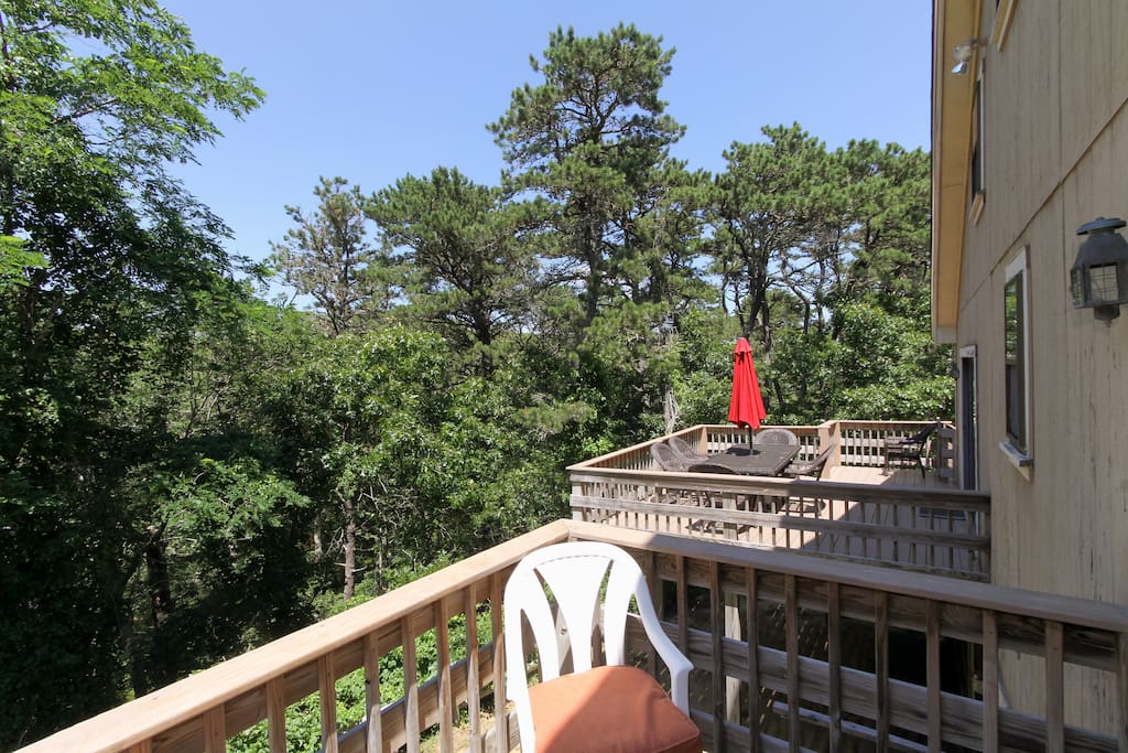 Enjoy wooded views from the third deck.