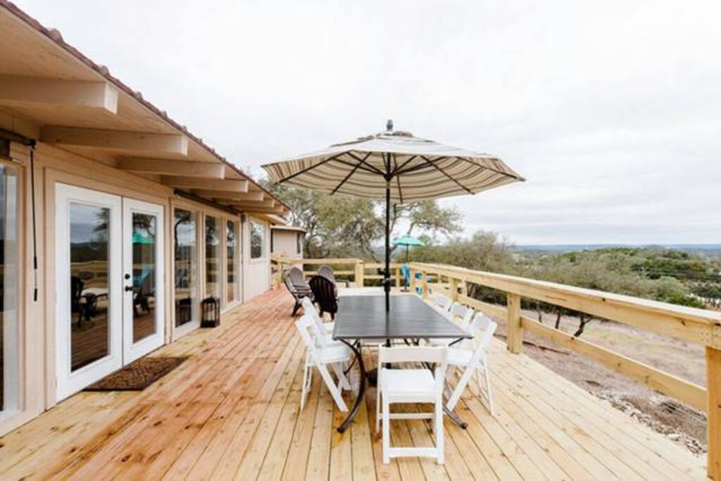 Large deck for you to enjoy! Will be shared if there are guests in the adjoining unit (The Nest)