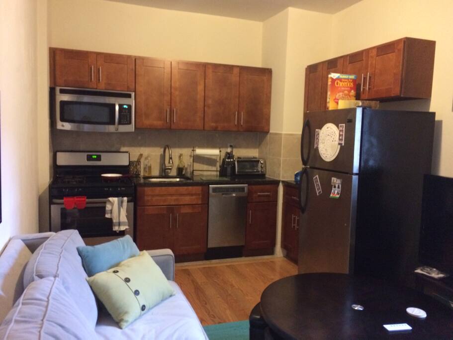 Living room and kitchen