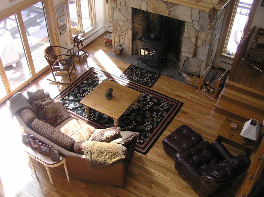 Looking down from the loft.