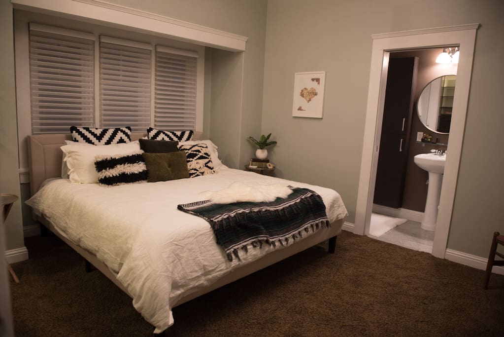 Master bedroom with king bed.