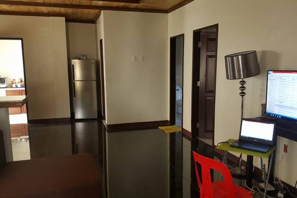 clean and new, big flat Tv with 80 channels including Chinese, wifi