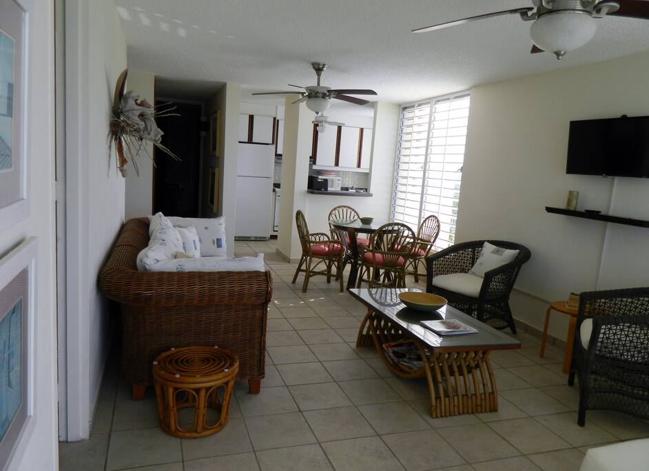 Looking into living room from balcony