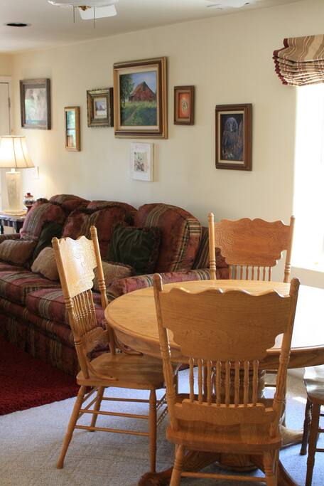 The open floor plan includes the living, dining and kitchen area.