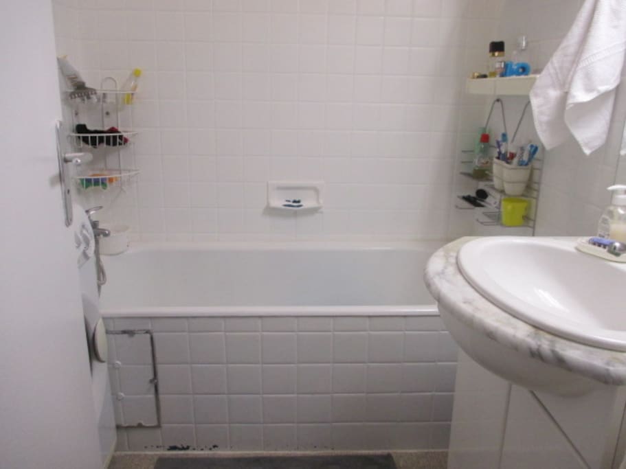 salle de bain avec baignoire