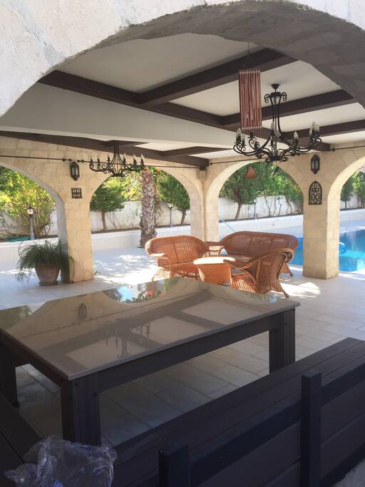 spacious verande near the the private pool