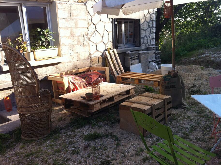 Le salon sur la terrasse