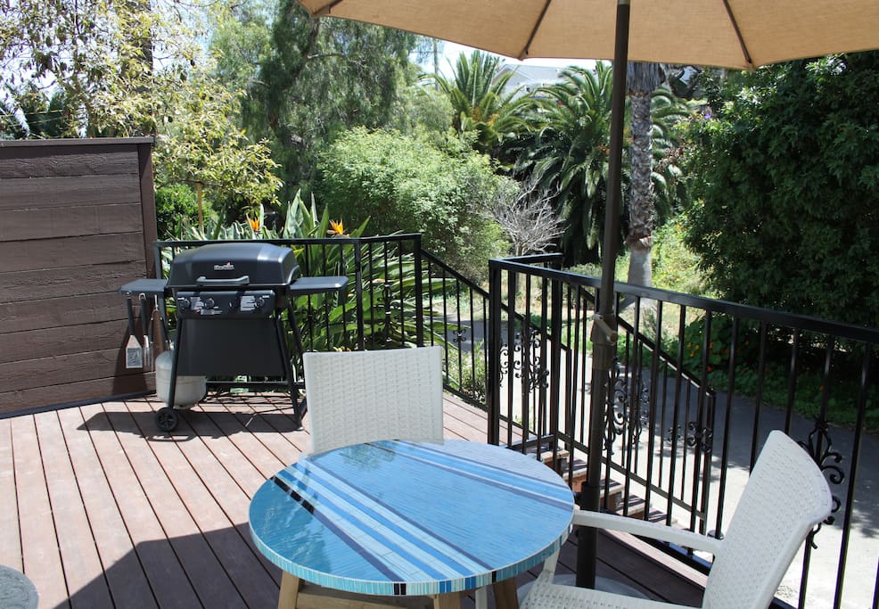 All new deck and new bbq with canyon view