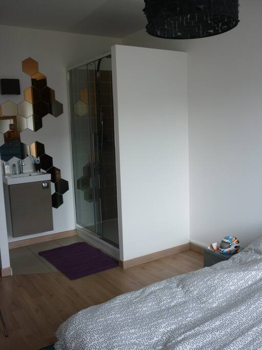 douche dans chambre 1