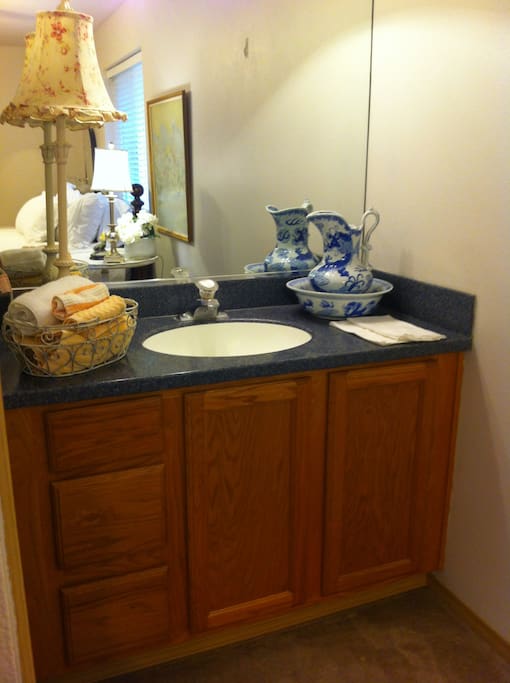 Vanity in guest room