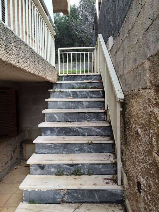 Stairs leading to the house