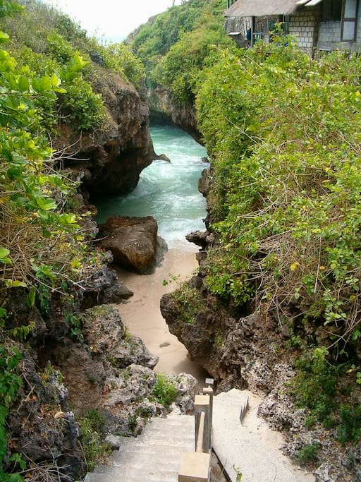 20 steps from the waters edge