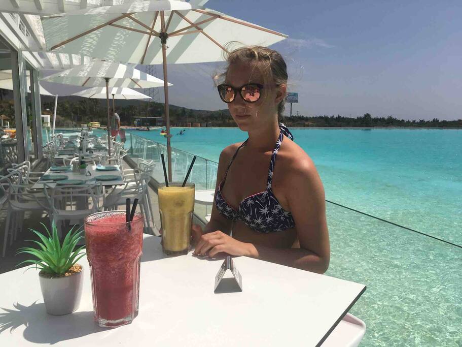 Relaxing with a smoothie