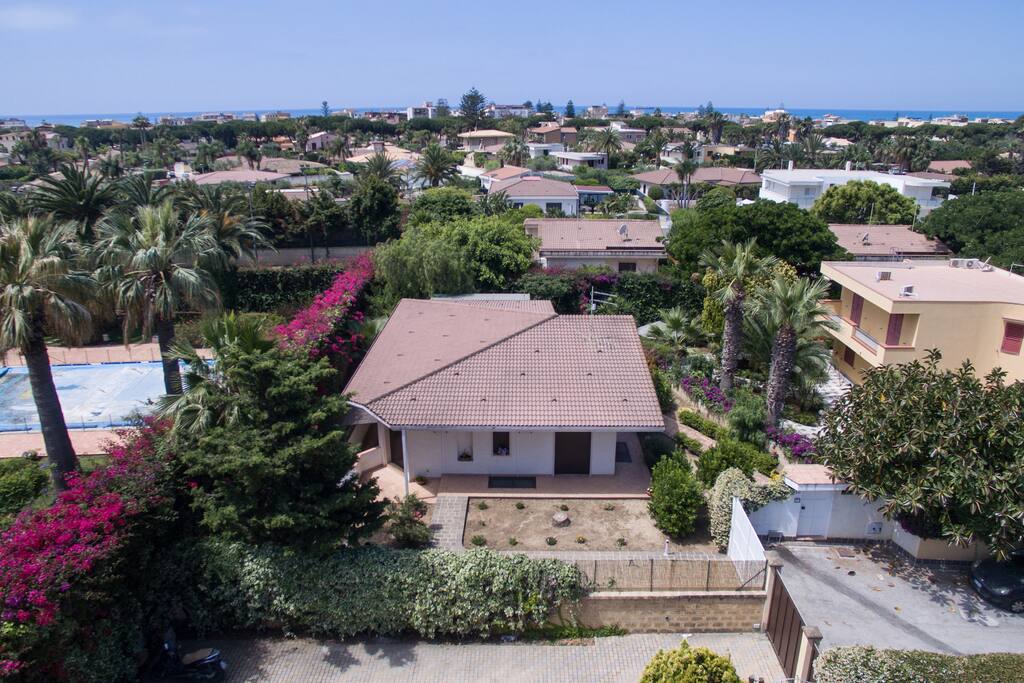 La villa vista dall'alto