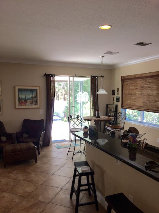 Kitchen and sitting area