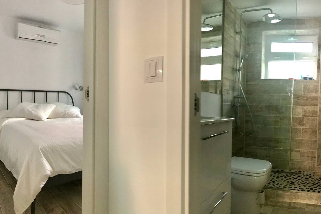 Bedroom and bathroom