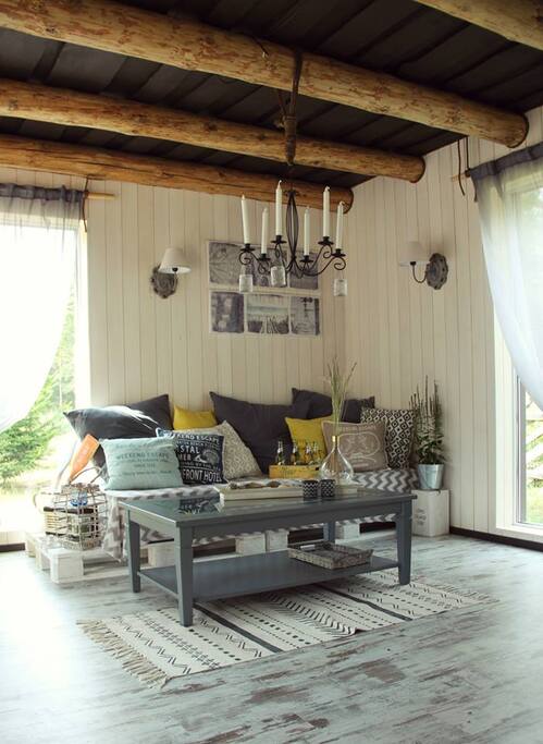 Inside the sauna house