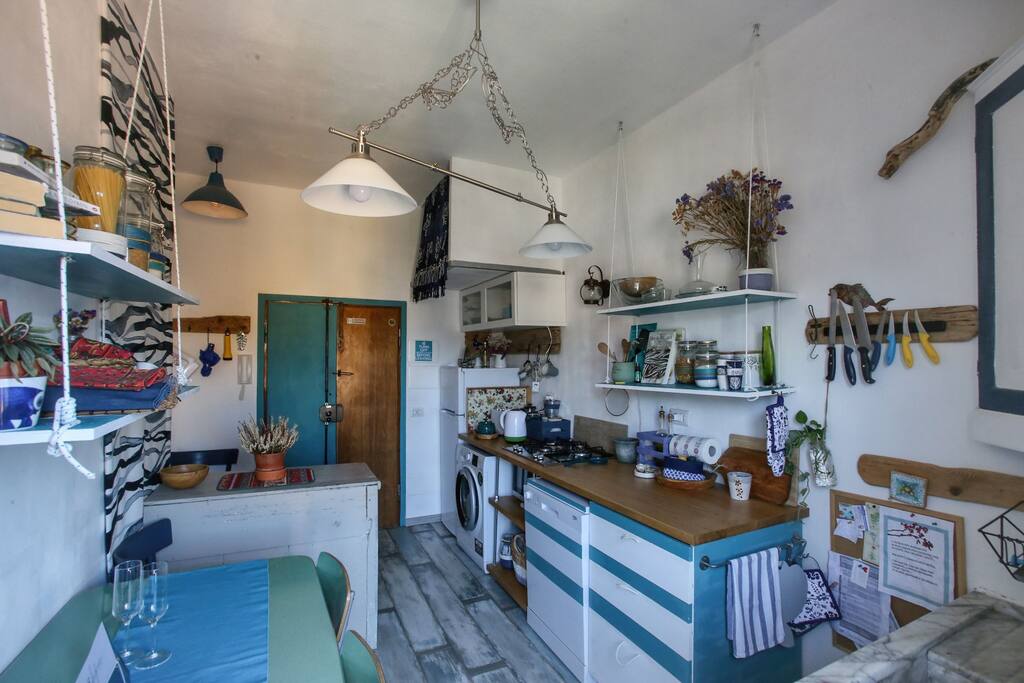 the kitchen