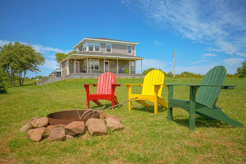 Fire pit and view of the exterior