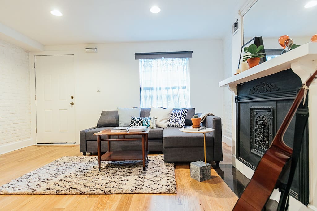 The apartment has it's own entrance on the garden level of the house.