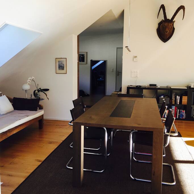 View from balcony to kitchen.