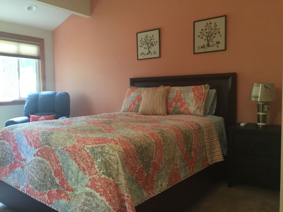 Bedroom with sitting area.