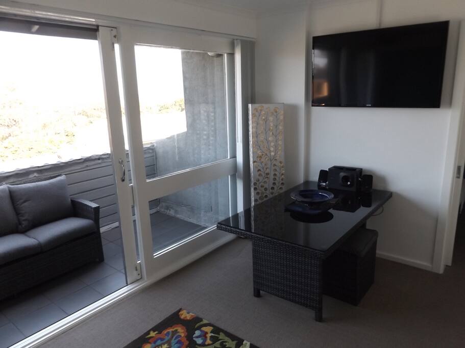 Meals Area and large flat screen TV