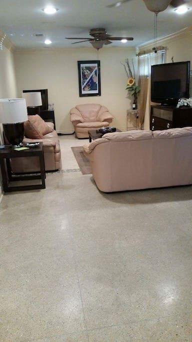 Terrazzo floors throughout