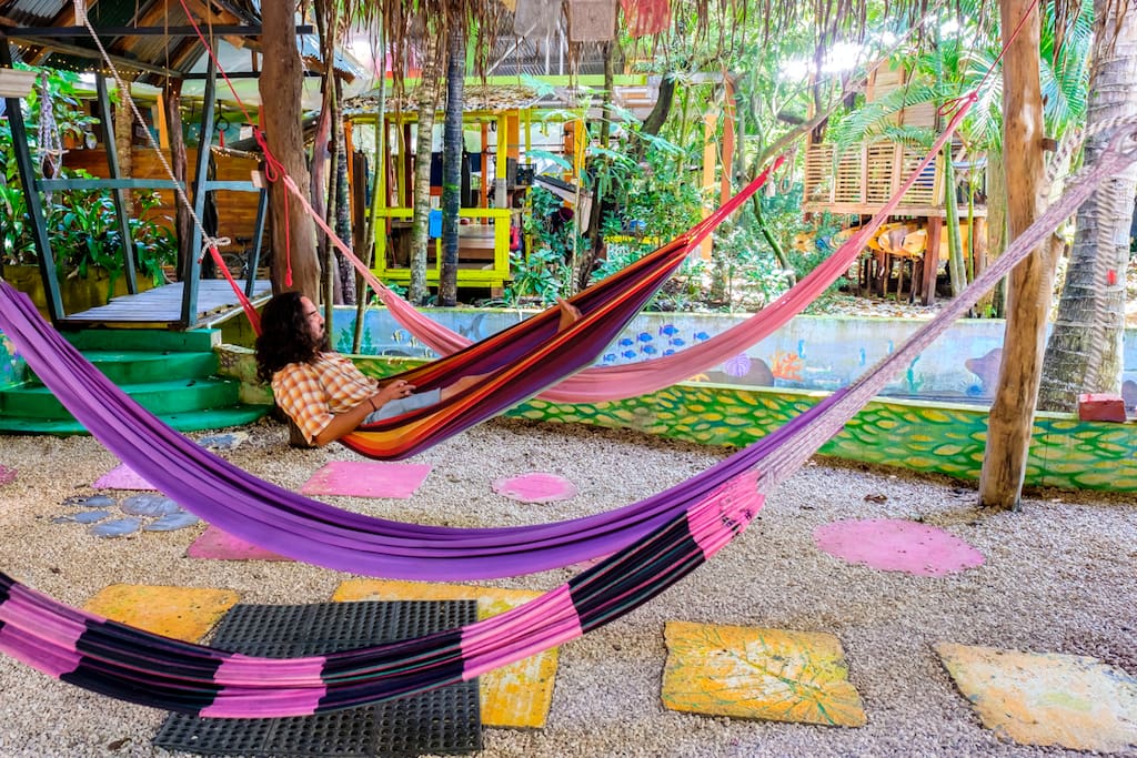 Hang out in our hammocks for a chat, a read or even a nap!