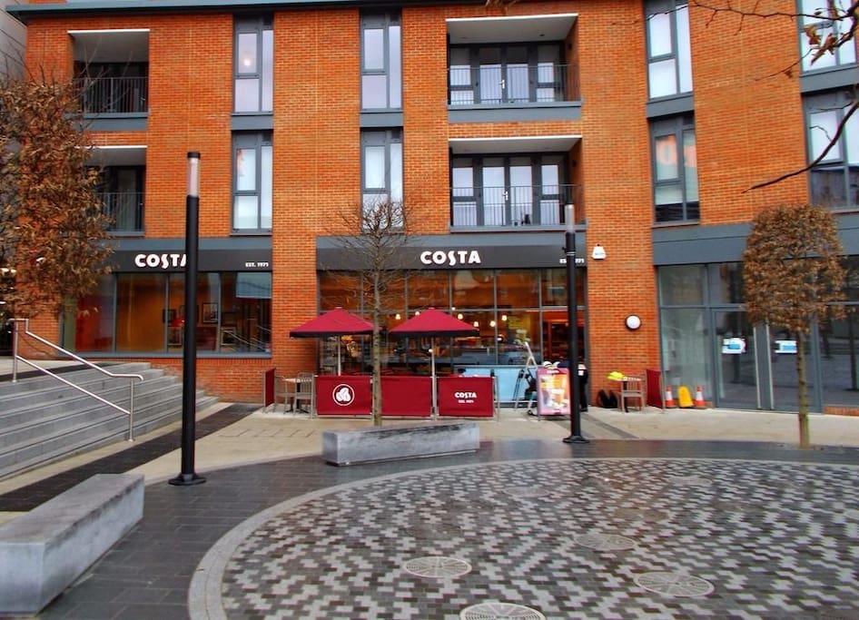 Sainsbury's courtyard with cafés and shops