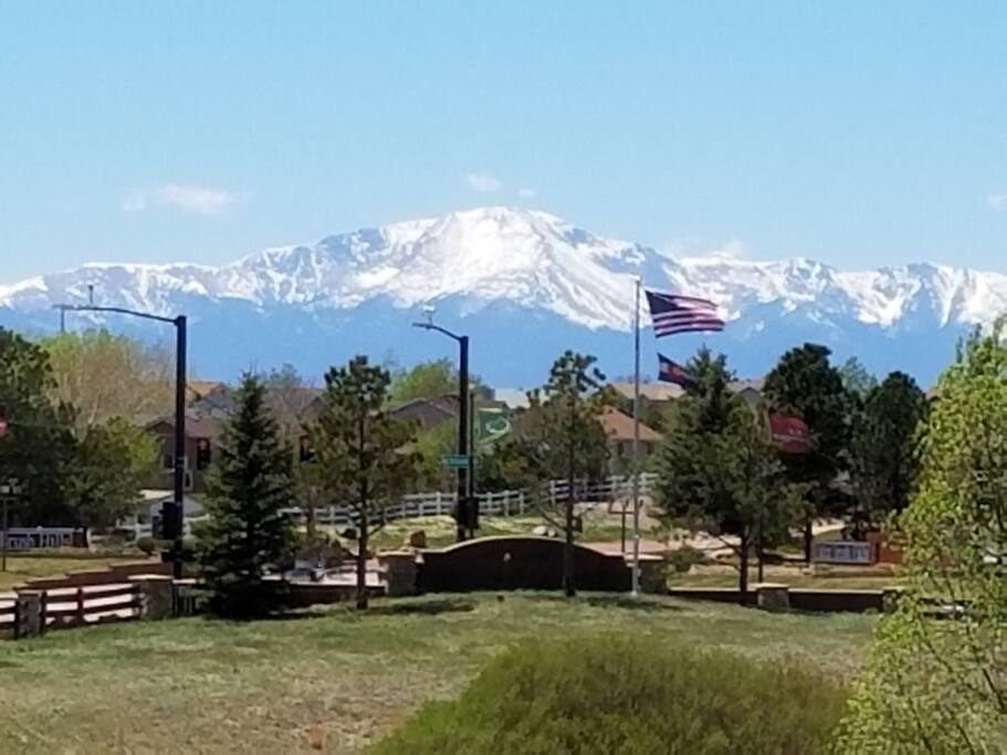 Majestic Pikes Peak from the rear deck