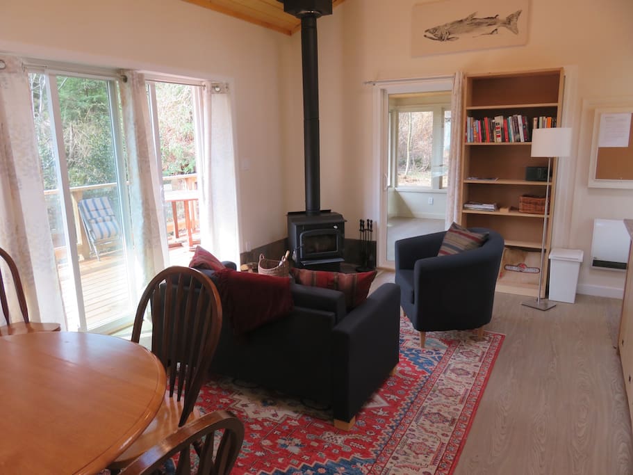 Cosy living room with wood stove