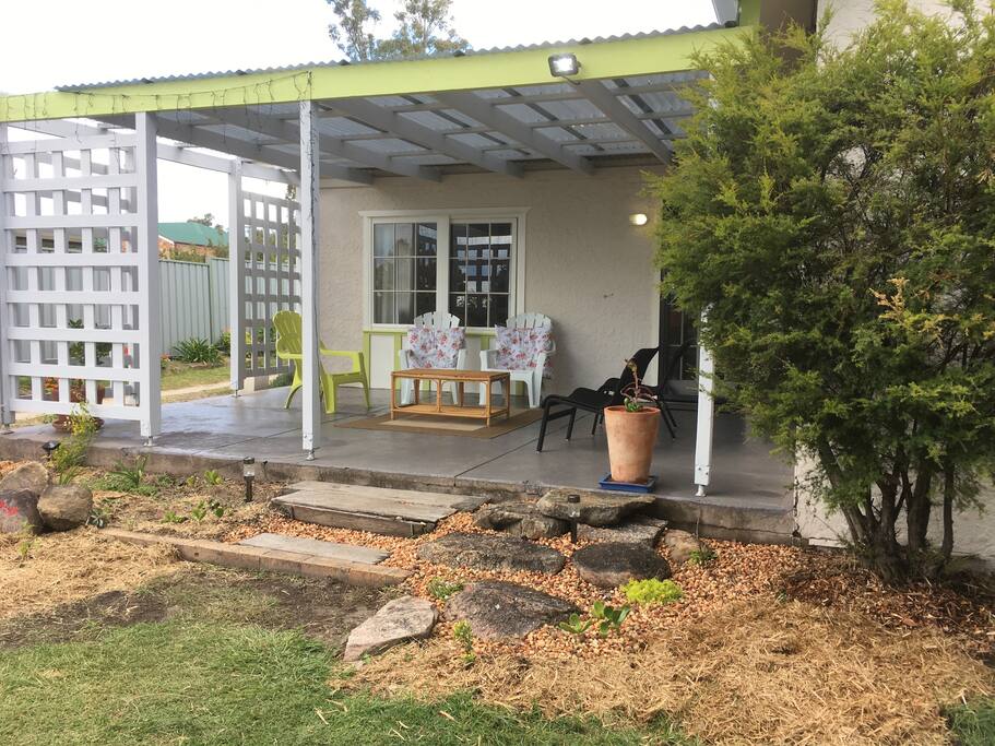 The front patio is bathed in northern light - great for winter warmth
.