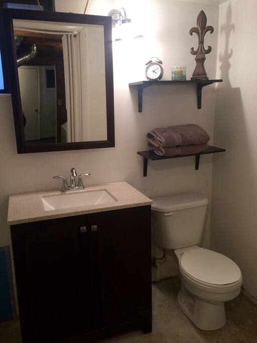 private bath with large shower