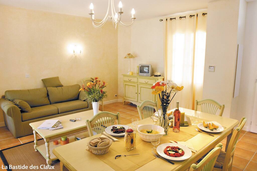 Entertain and dine at the large dining table.