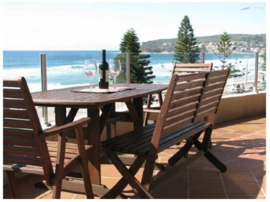 Large balcony with BBQ area
