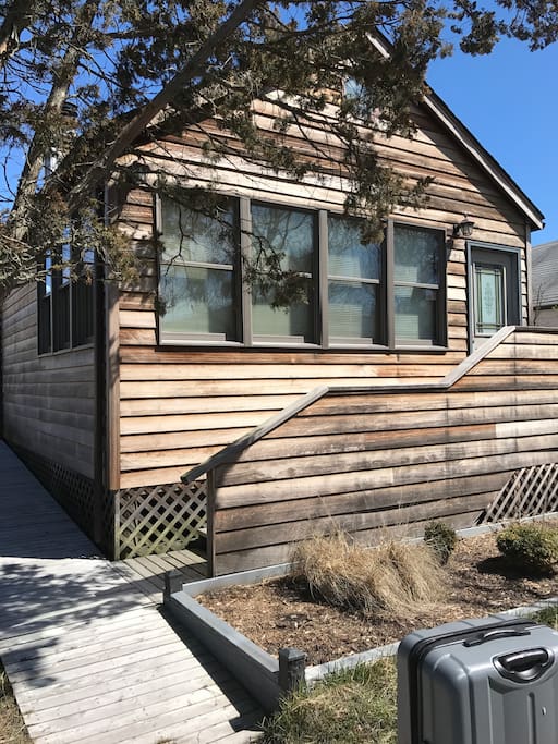outdoor access to back deck and shower
