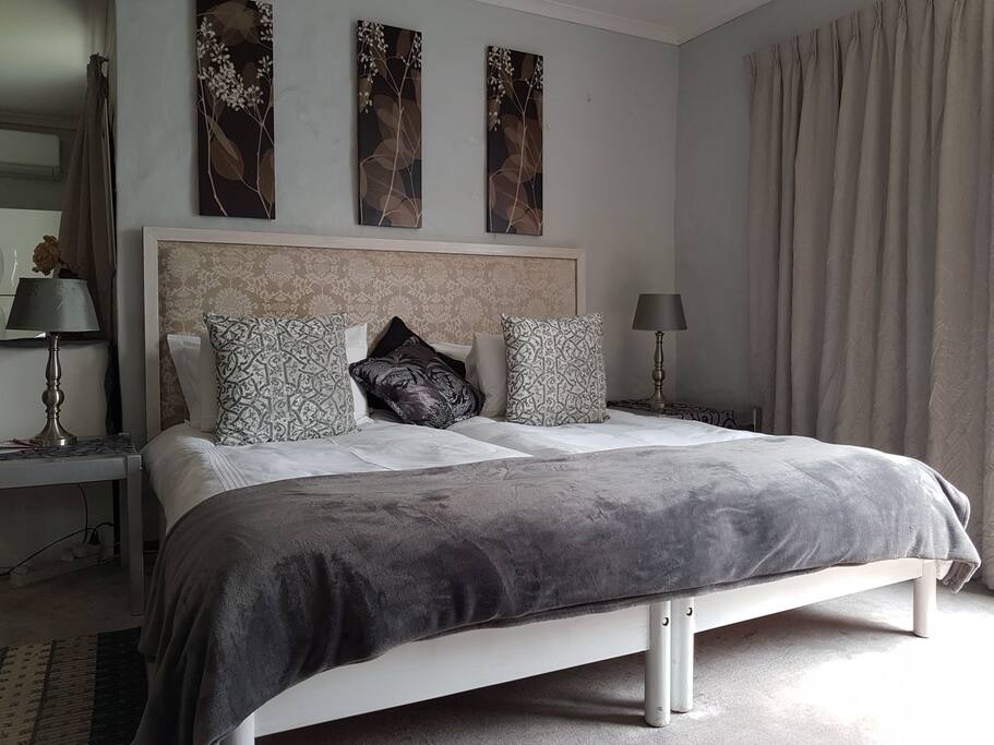 Single beds converted to kingsize bed