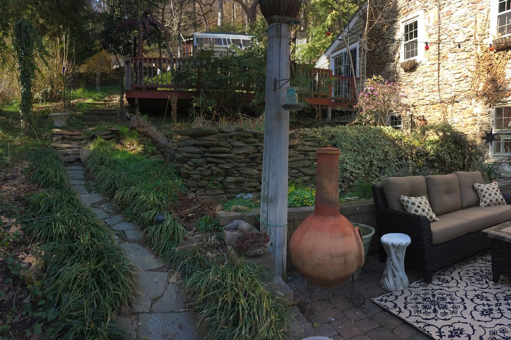 Beautiful Hardscape Walks - Stop and Rest at The Greenhouse Before Your Visit to the Goats & Chickens! You'll Meet Lulu, Lexi, Reva, Hershey, & Two New Baby Goats, Roo & Finnigan!