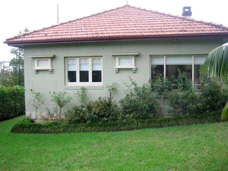 Side view of house from side garden.