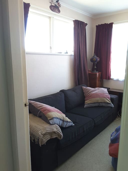 Bedroom comes with a super comfy couch