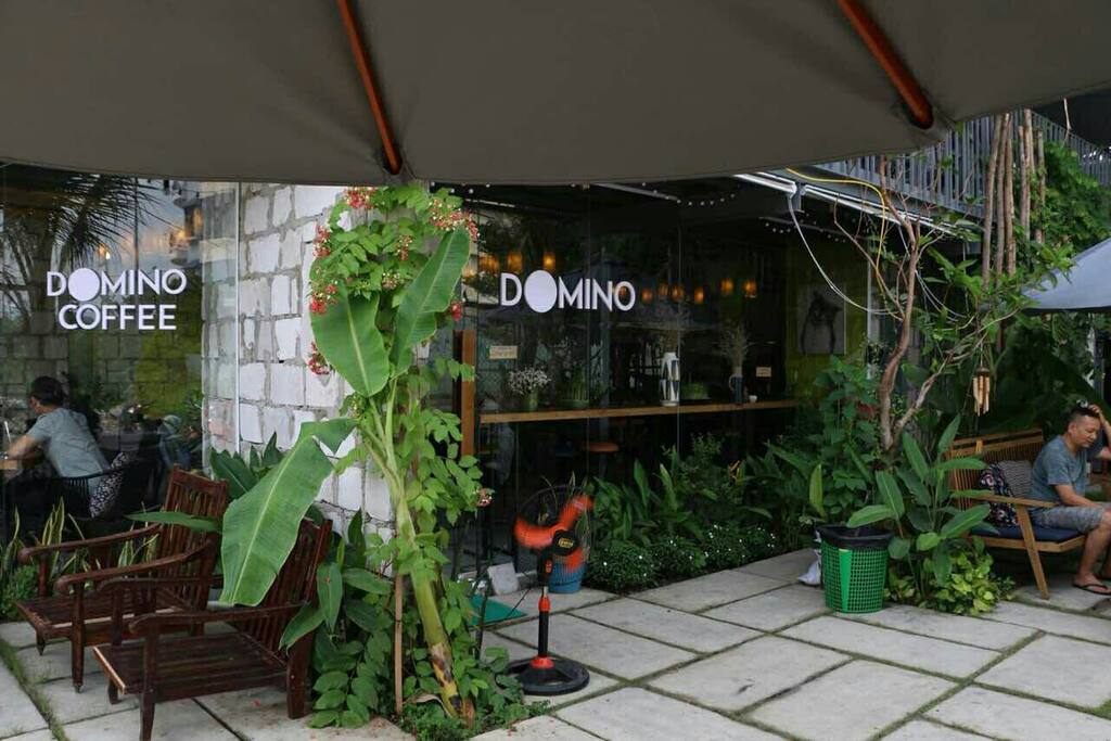 Domino Coffee Garden right downstairs where you can sip a cup of traditional Vietnamese coffee