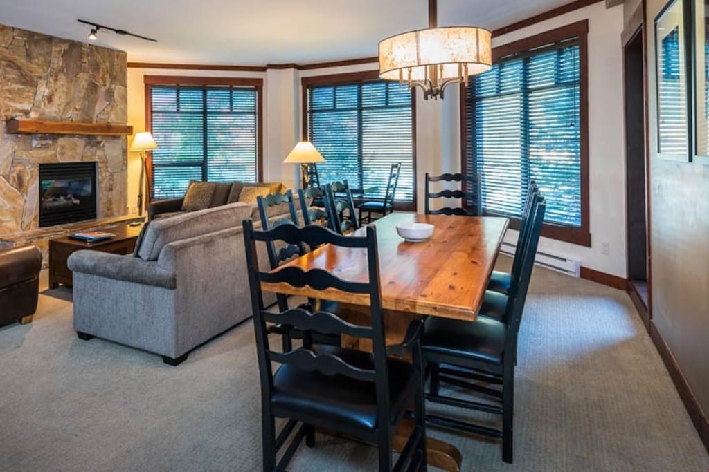 Entertain family and friends at the large dining table.