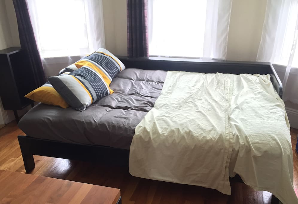 Comfy futon pulled out