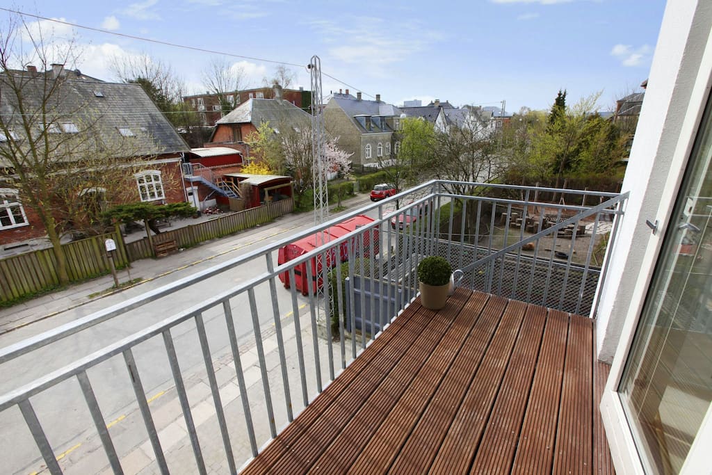 A view from the balcony. It is facing south, so you will enjoy the sunlight here all afternoon.