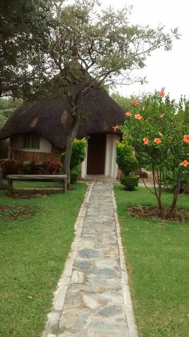 one of the outdoor chalets