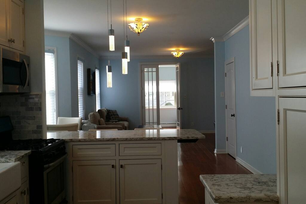 marble counter tops with all new stainless steel applicances